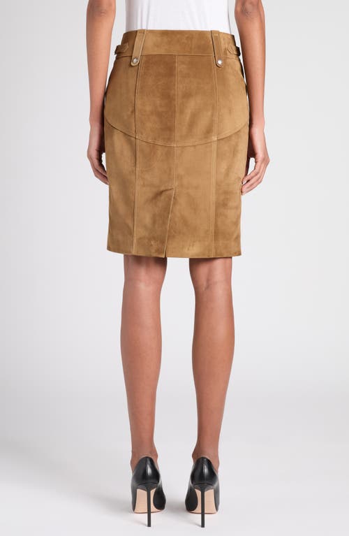 Tom Ford Suede Pencil Skirt In Brown