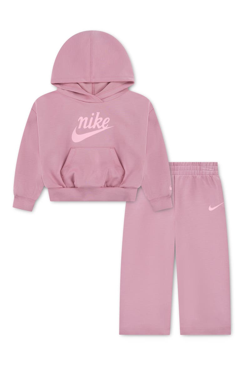 Kids' Pullover Hoodie & Wide Leg Pants Set, Main, color, MAGIC FLAMINGO