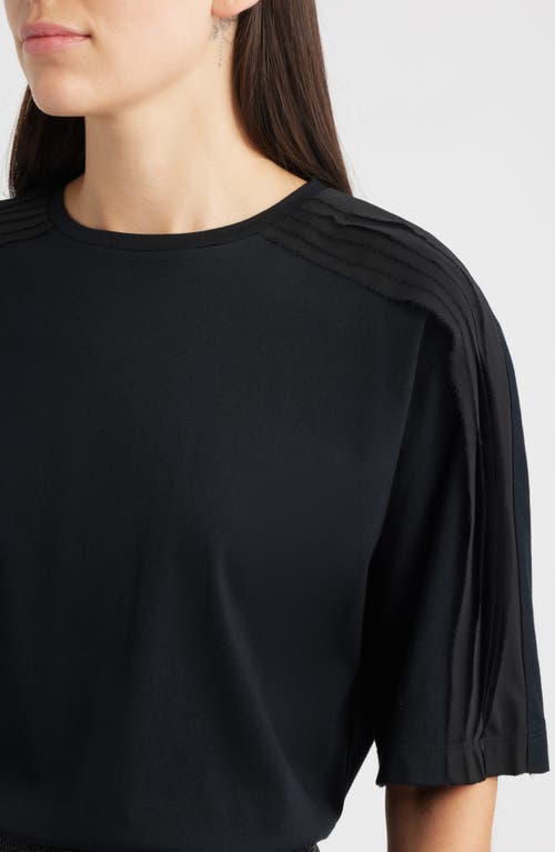 Hugo Boss Boss Elaxya Shoulder Pleat T-shirt In Black
