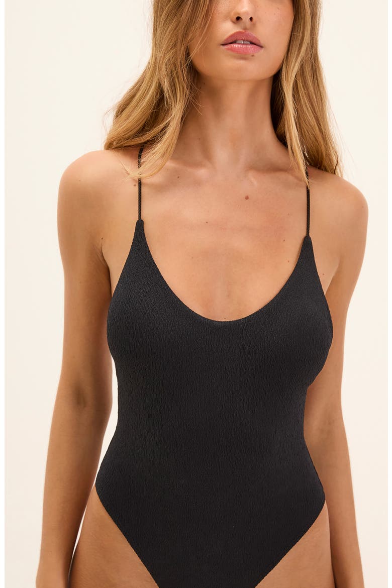 Mabel Racerback One-Piece Swimsuit, Alternate, color, BLACK