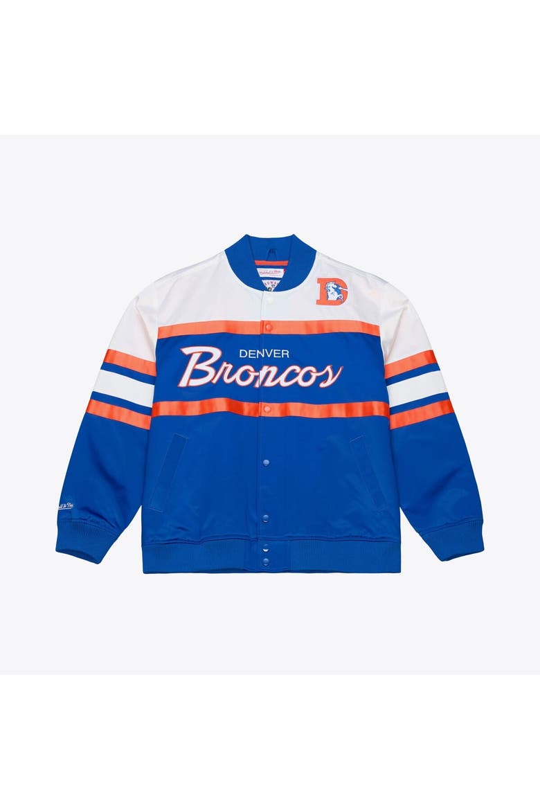Men's Mitchell & Ness  Royal Denver Broncos Head Coach Lightweight Full-Snap Satin Jacket, Main, color, Royal