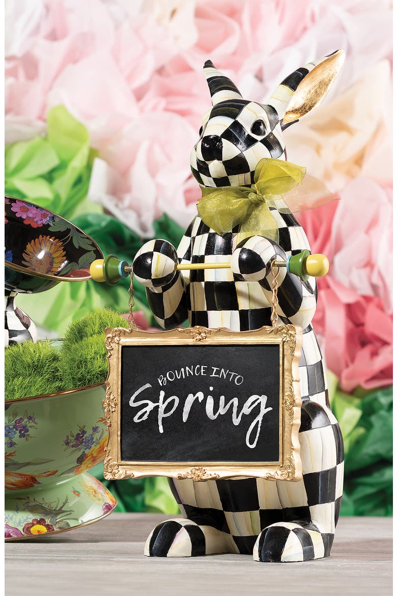 Courtly Check Menu Rabbit, Alternate, color, BLACK/ WHITE