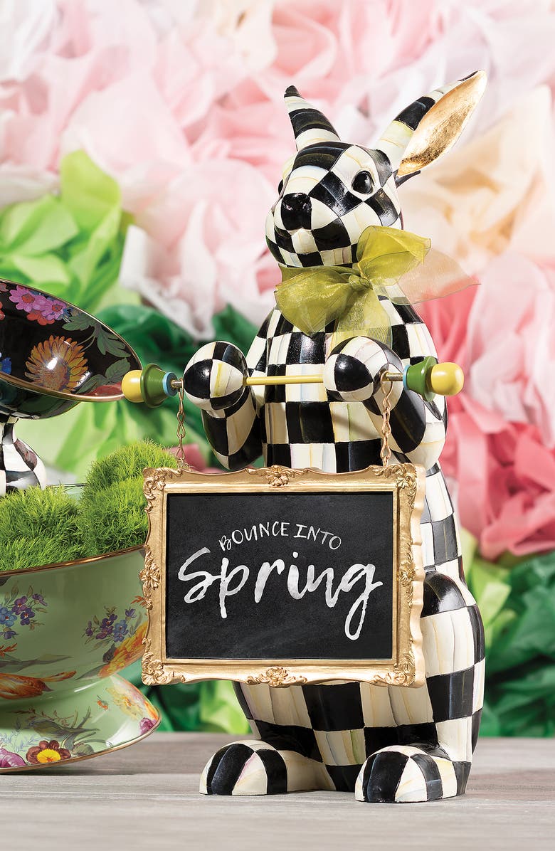 MACKENZIE CHILDS Courtly Check Menu Rabbit, Alternate, color, Black/ White