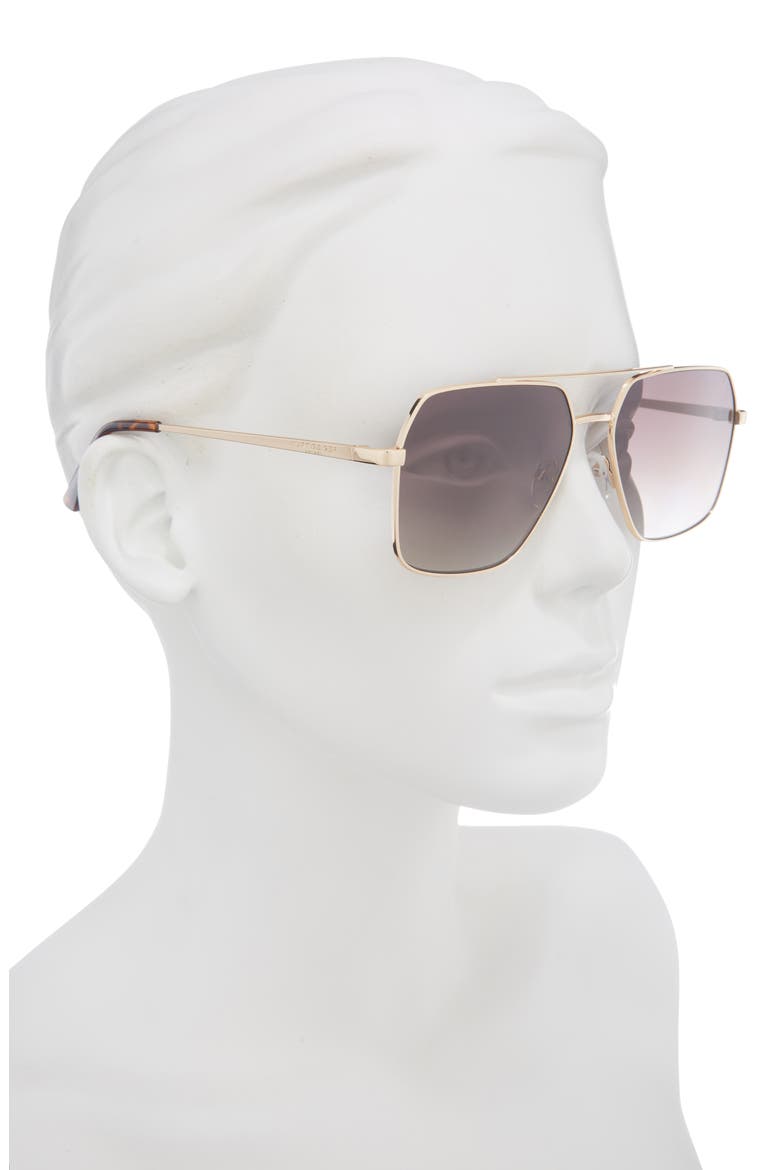 58mm Square Sunglasses, Alternate, color, GOLD