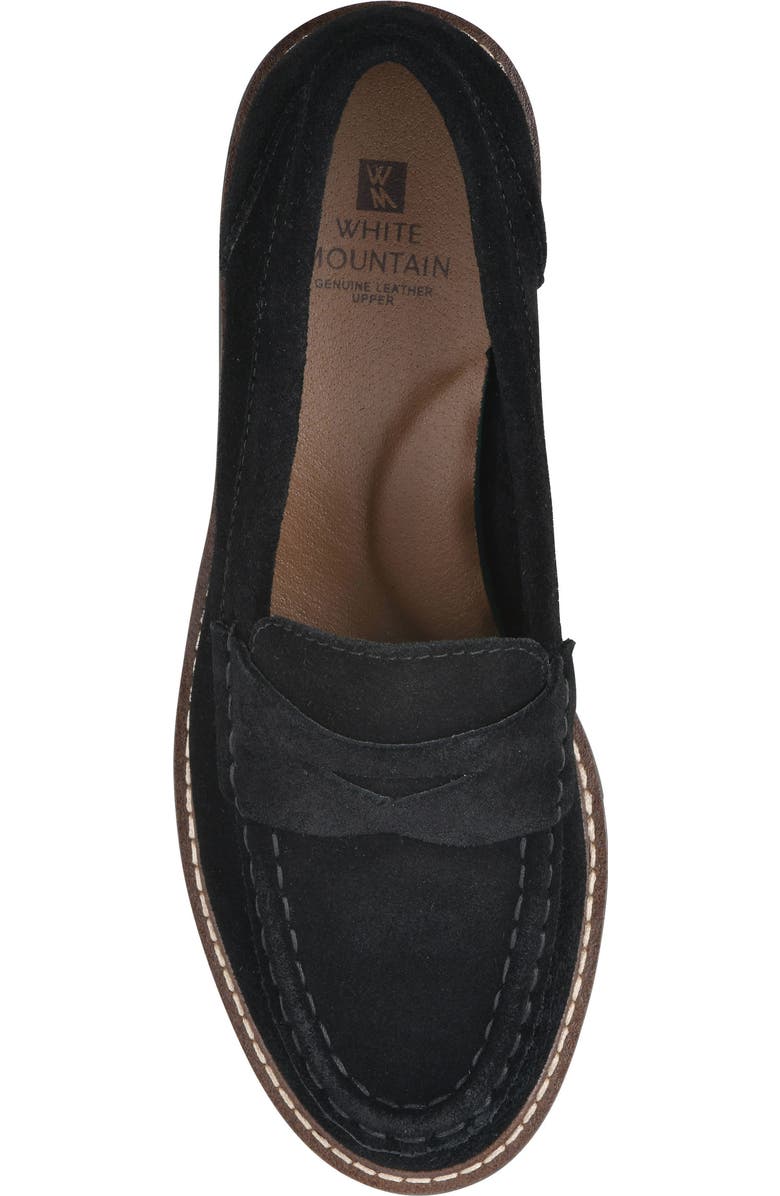 White Mountain Footwear Gunner Lug Sole Platform Loafer - Wide Width, Alternate, color, Black/ Suede