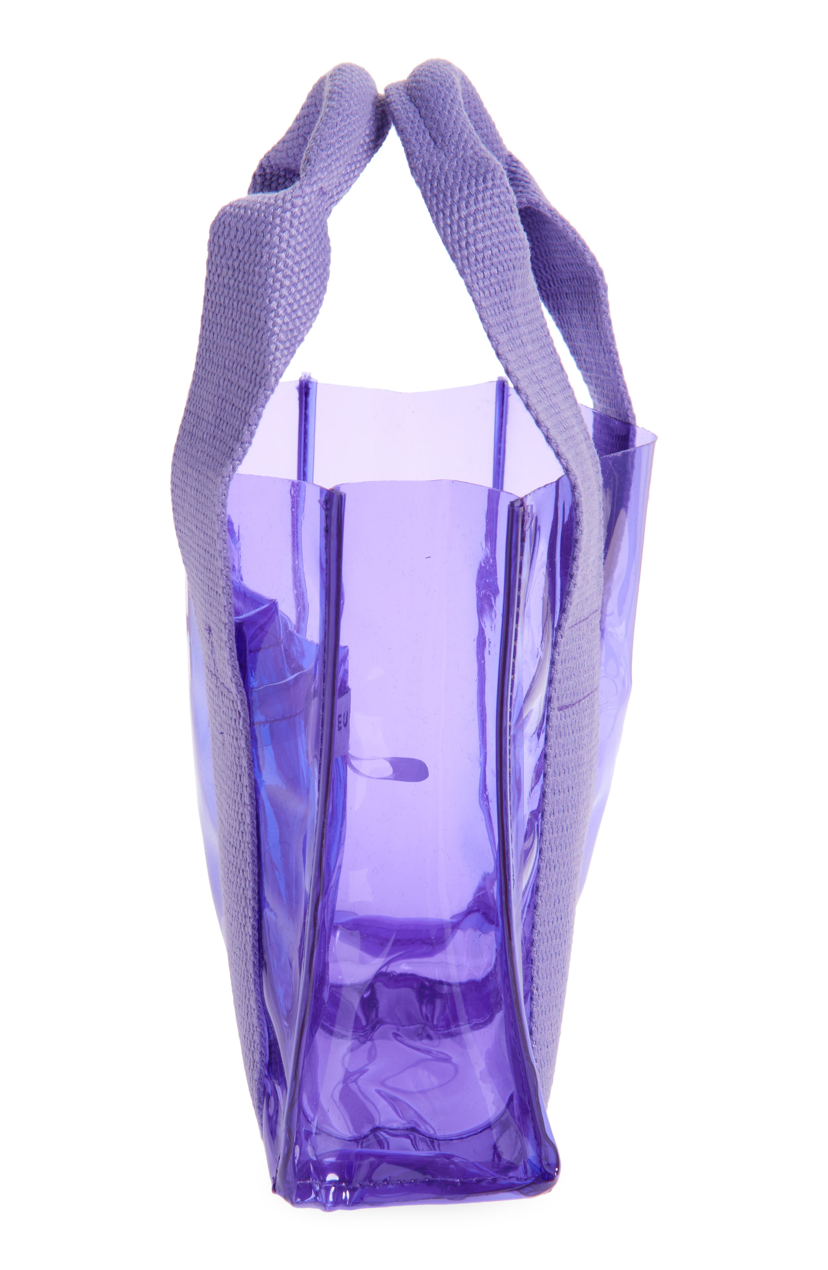 Toto Transparent Mini Tote Bag, Alternate, color, NEON PURPLE