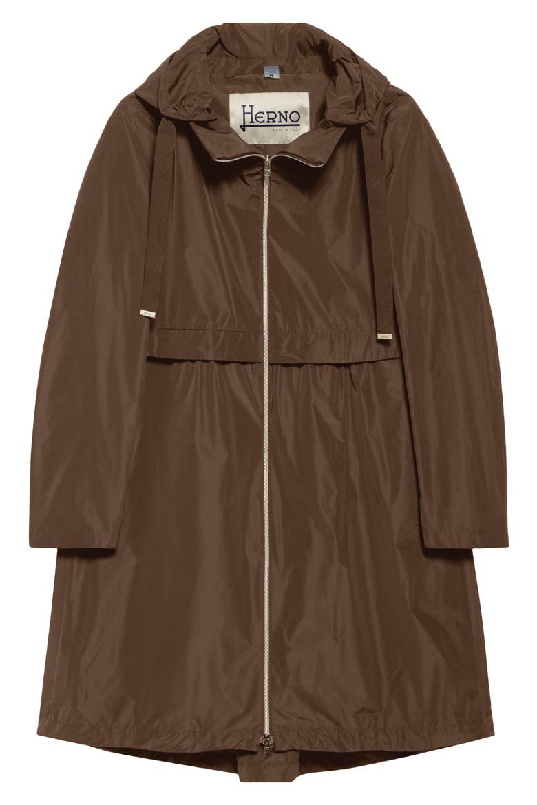 Techno Taffeta A-Line Parka, Alternate, color, 2240 LEATHER