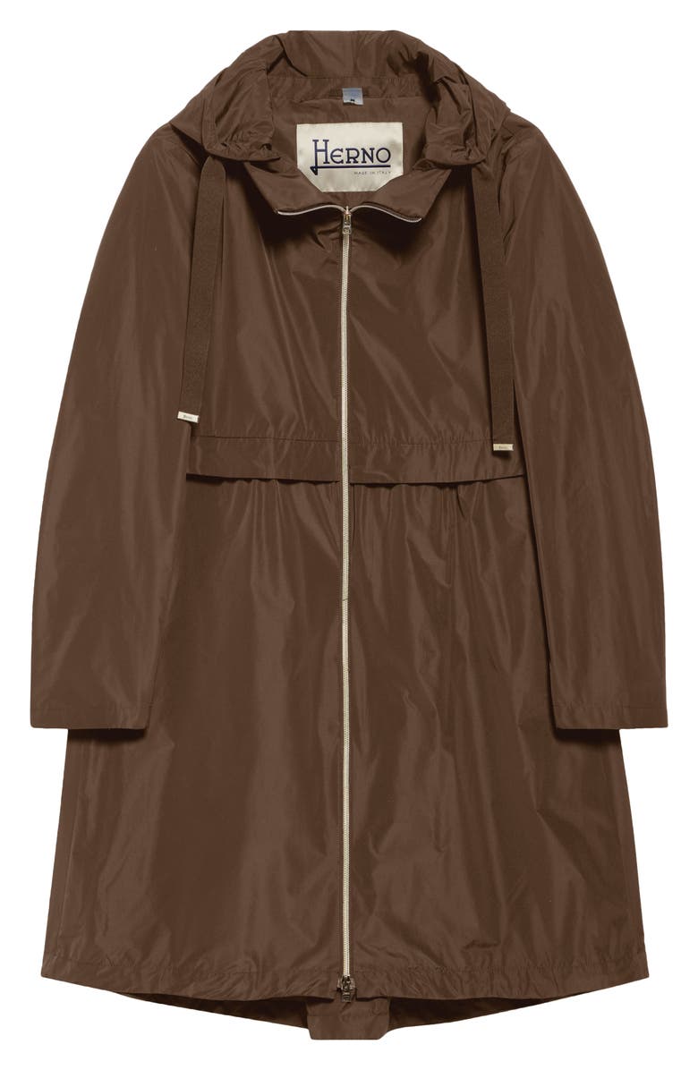 Herno Techno Taffeta A-Line Parka, Alternate, color, 2240 Leather