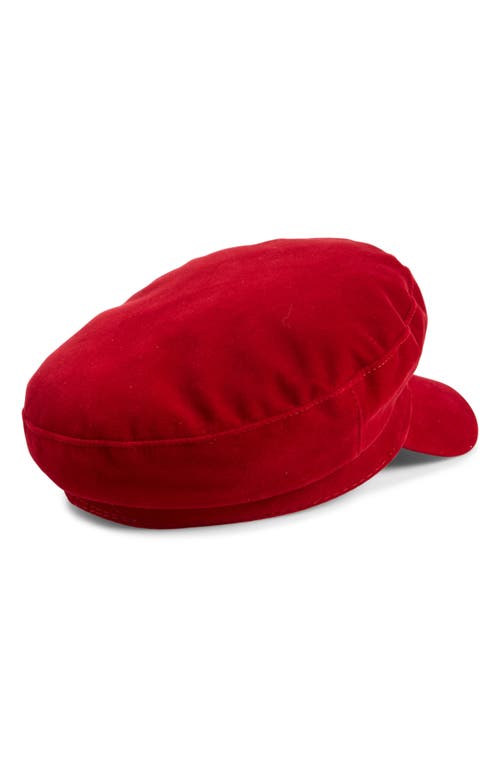 Nordstrom Rack Velvet Newsboy Cap In Red