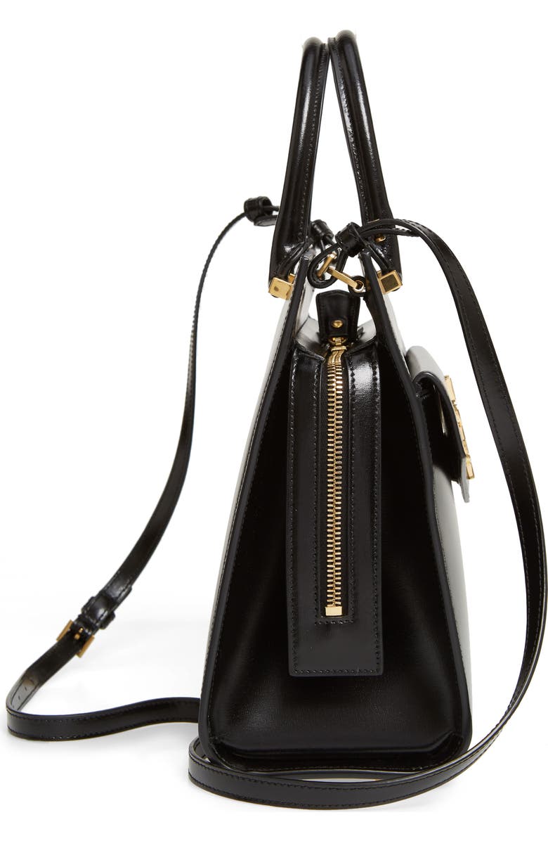 Saint Laurent Small Uptown Cabas Leather Satchel, Alternate, color,