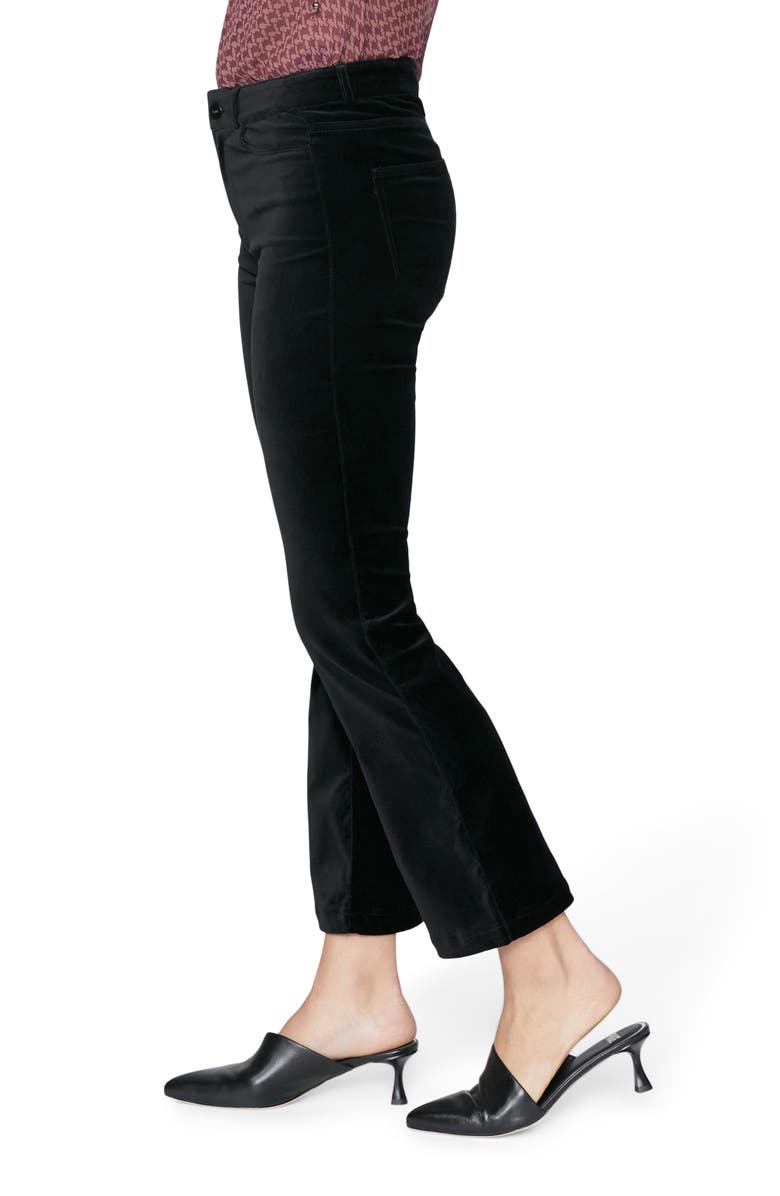 PAIGE Claudine High Waist Ankle Flare Velvet Pants, Alternate, color, Black