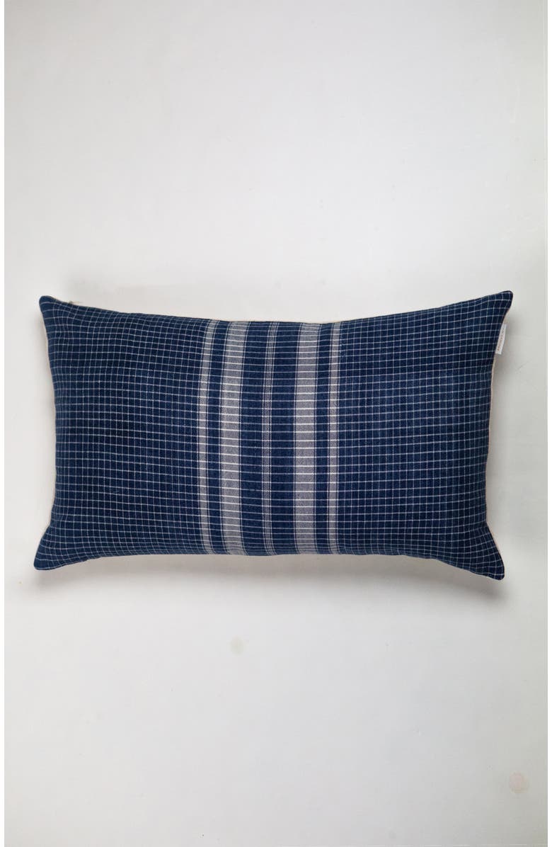 Archive New York Vintage Indigo Denim Gingham Pillow, Alternate, color, Blue