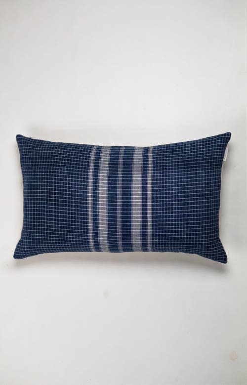 Archive New York Vintage Indigo Denim Gingham Pillow In Blue