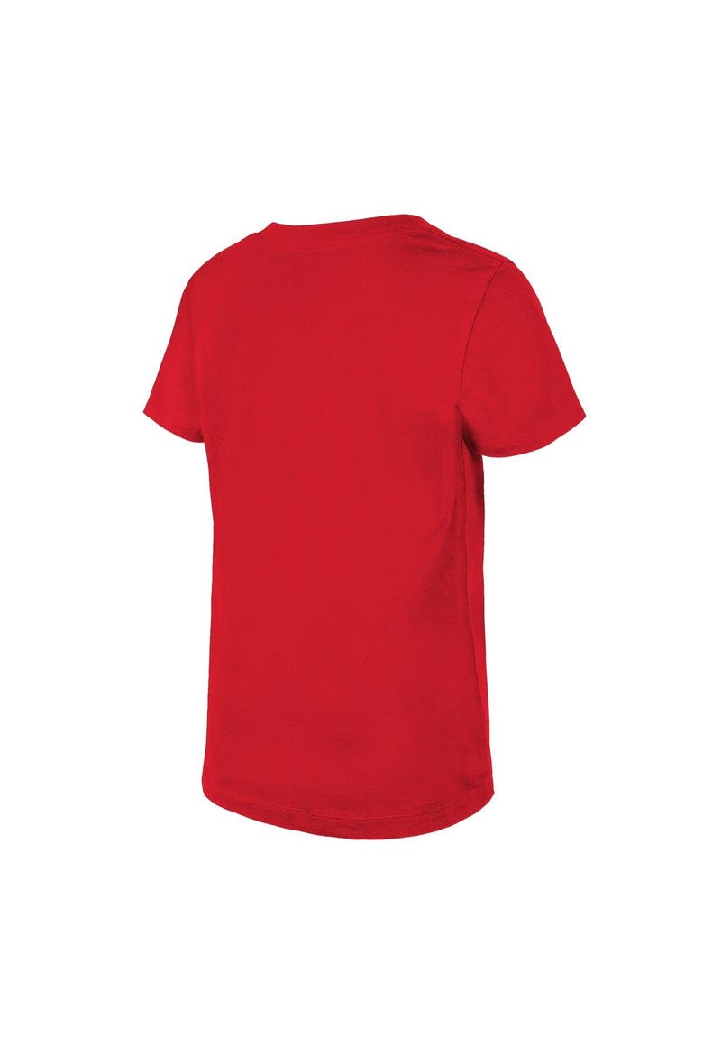Girls Youth New Era Red Tampa Bay Buccaneers Reverse Sequin V-Neck T-Shirt, Alternate, color, Red