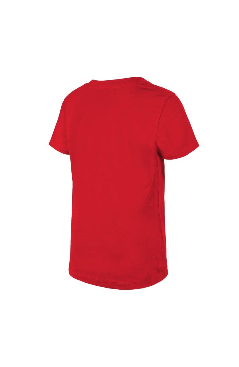 New Era Girls Youth New Era Red Tampa Bay Buccaneers Reverse Sequin V-Neck T-Shirt, Alternate, color, 