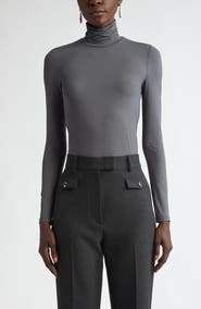 ST. JOHN Nuda Jersey Turtleneck Top