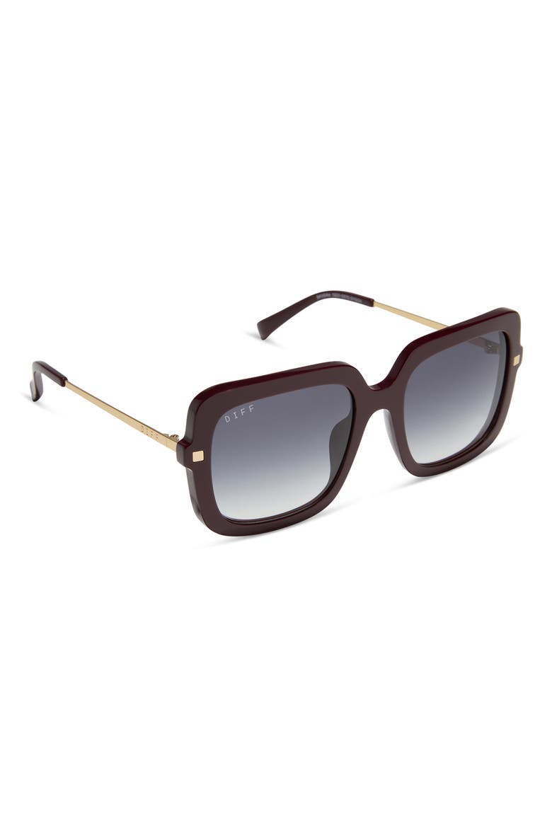 Sandra 54mm Gradient Square Sunglasses, Alternate, color, DARK CHERRY / GREY GRADIENT