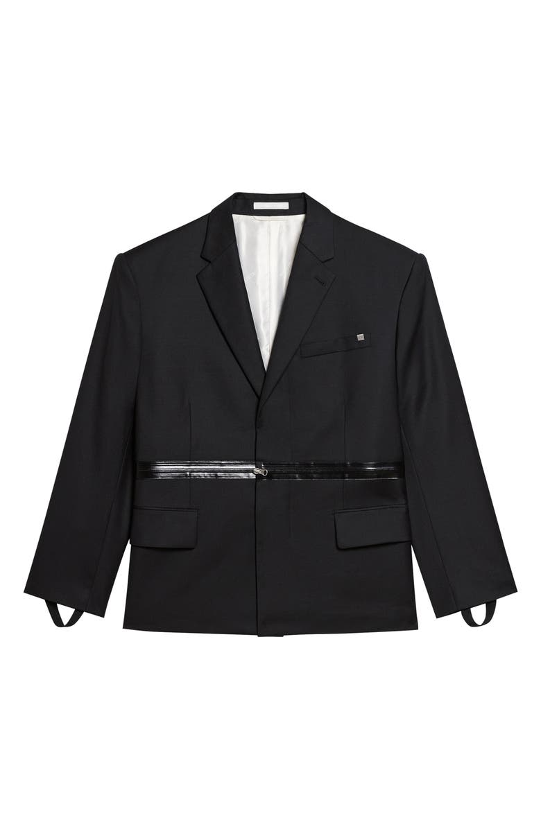 Helmut Lang Zip Panel Driver Wool Blazer, Alternate, color, 
