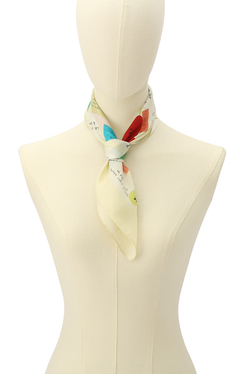 Kate Spade New York Self Love Club Silk Bandana, Alternate, color, Ivory Multi