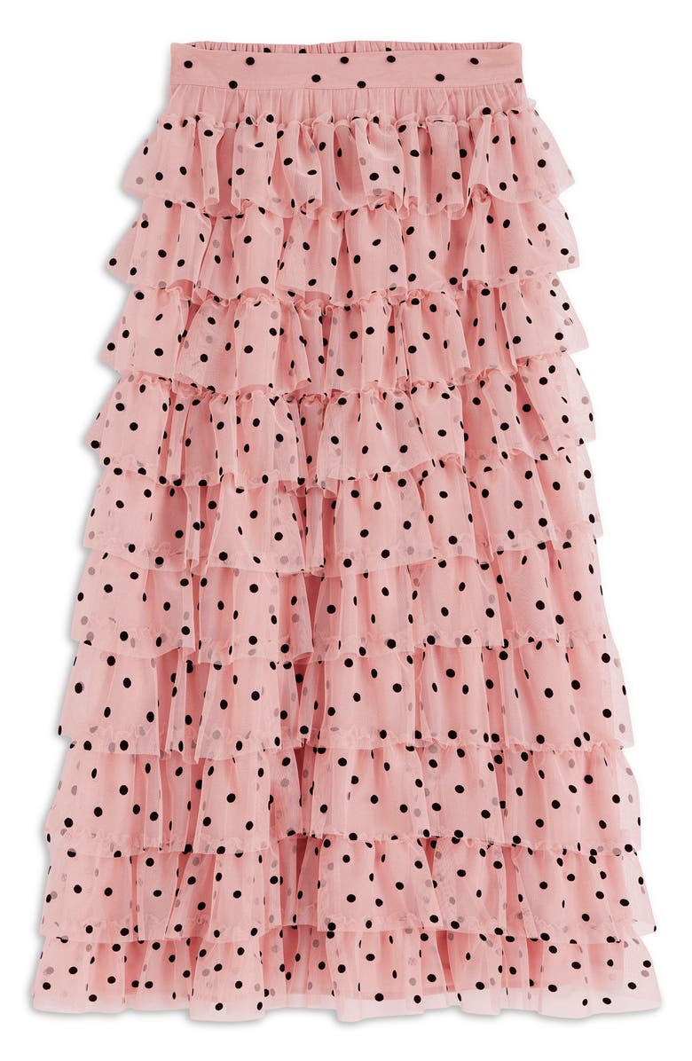 Boden Ruffle Tulle Skirt, Alternate, color, Pink Painted Dot