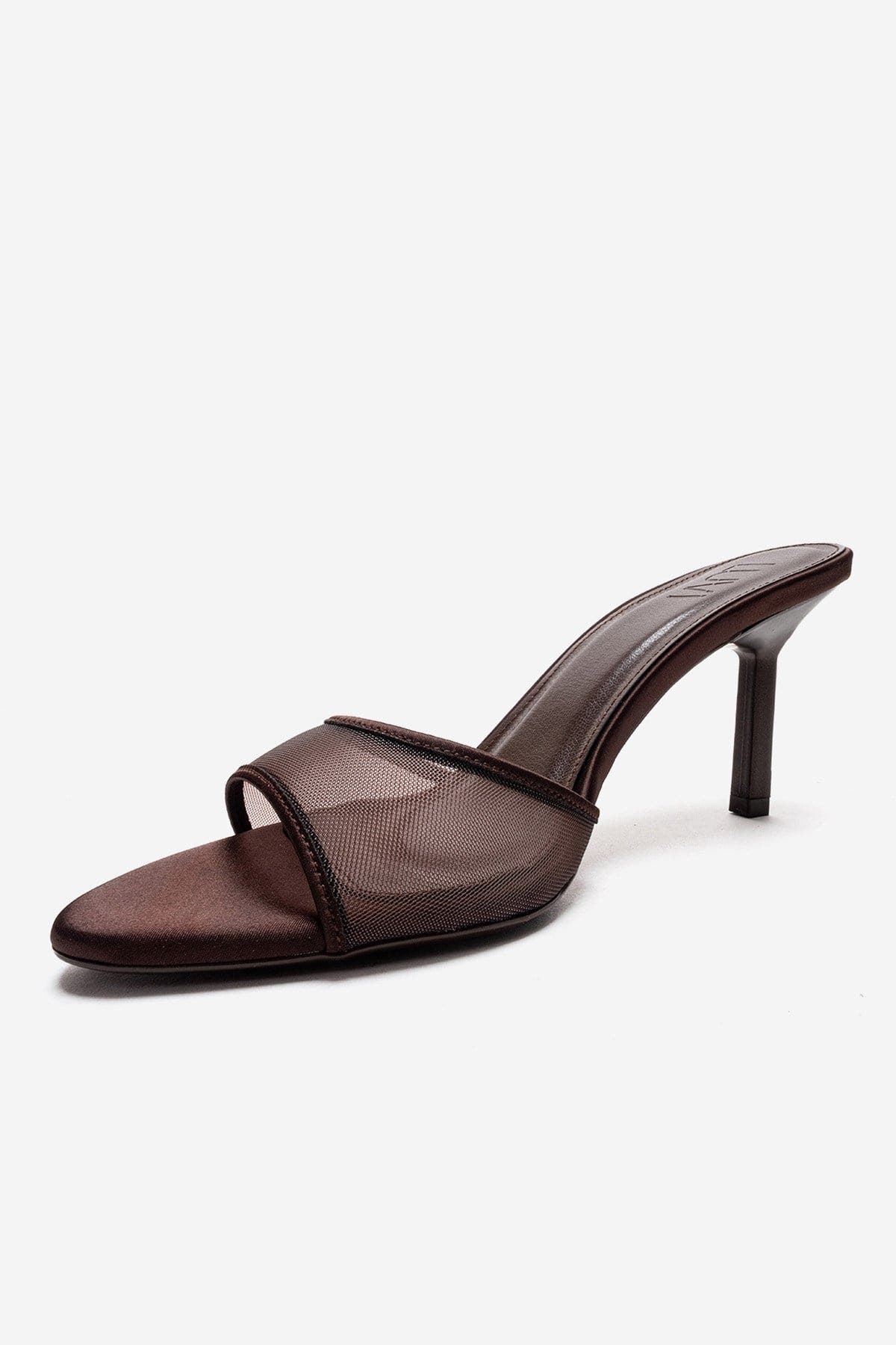 Prologue Shoes Monroe Stiletto Mesh Sandal, Alternate, color, Brown