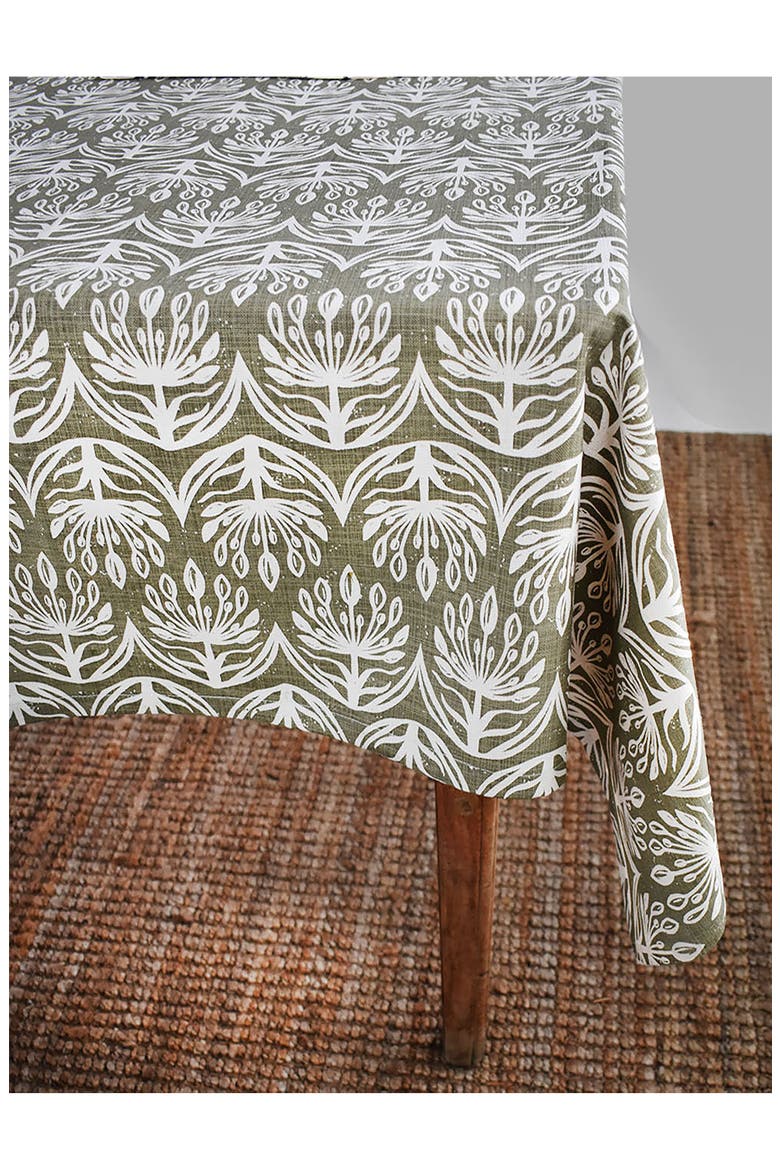 Botanical Tablecloth, Alternate, color, SAGE
