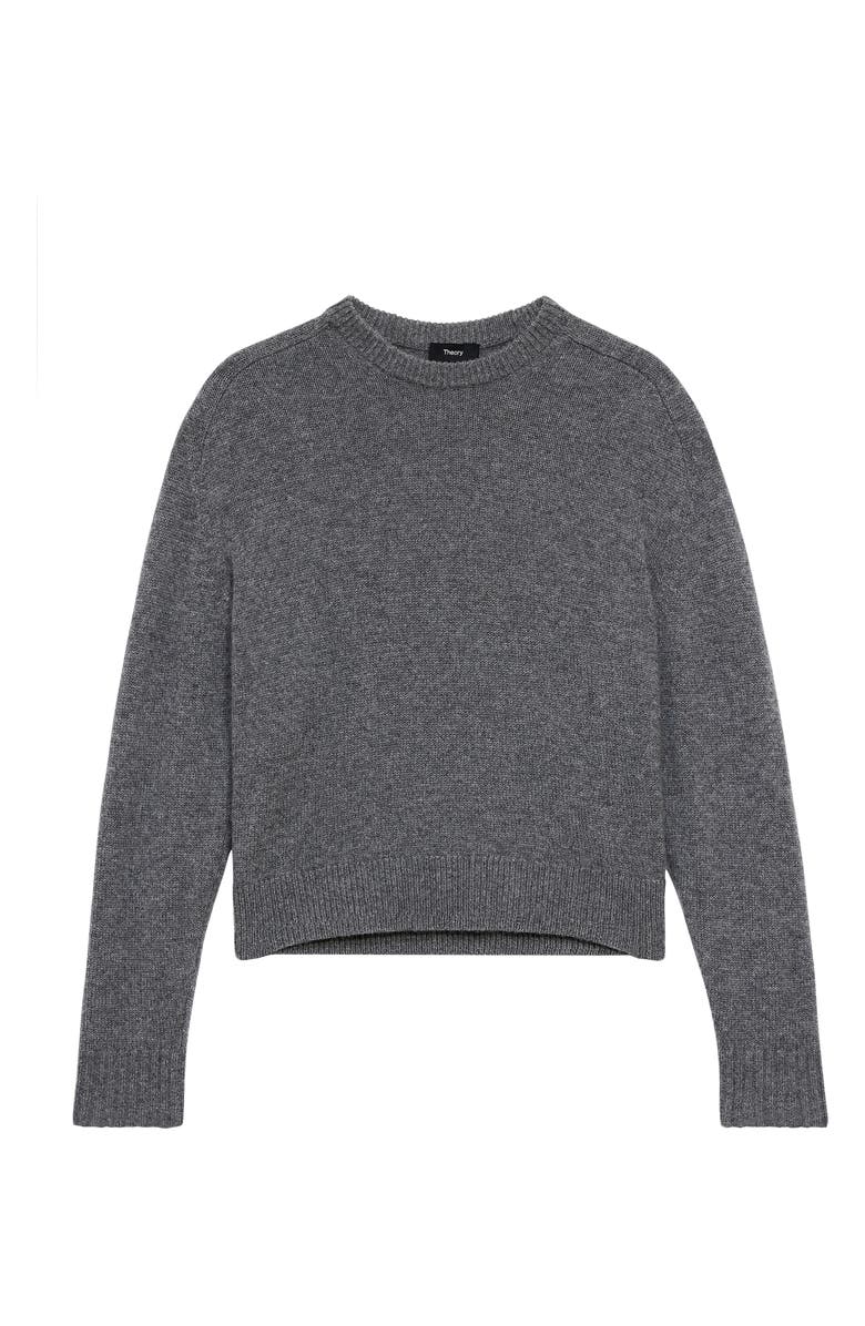 Theory Cashmere Crewneck Crop Sweater, Alternate, color, Dkch