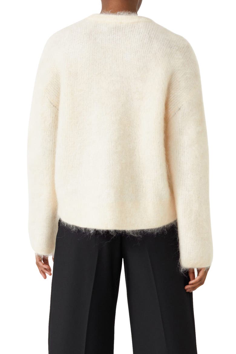 Fuzzy Crewneck Sweater, Alternate, color, BEIGE MELANGE