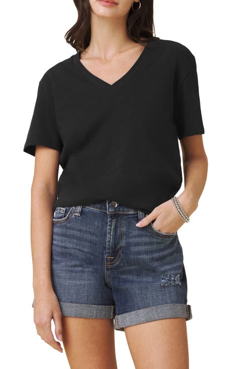 Louisa Boyfriend Fit V-Neck Cotton T-Shirt