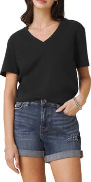 Splendid Louisa Boyfriend Fit V-Neck Cotton T-Shirt