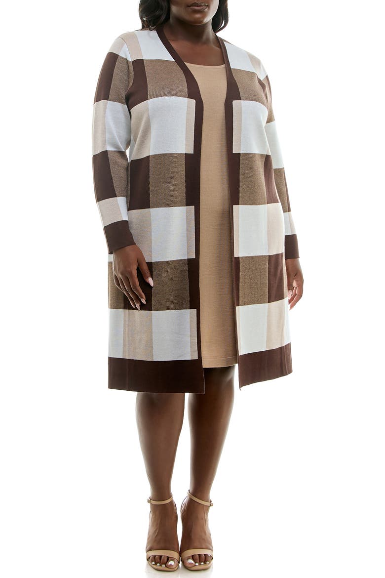 Long Leopard Print Cardigan, Main, color, BROWN/TAN MULTI