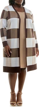 Nina Leonard Long Leopard Print Cardigan