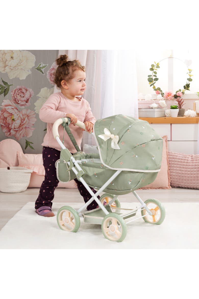 Doll Pram Cosy Play Push Stroller Fits 18" Dolls, Ages 3+, Alternate, color, Multicolored