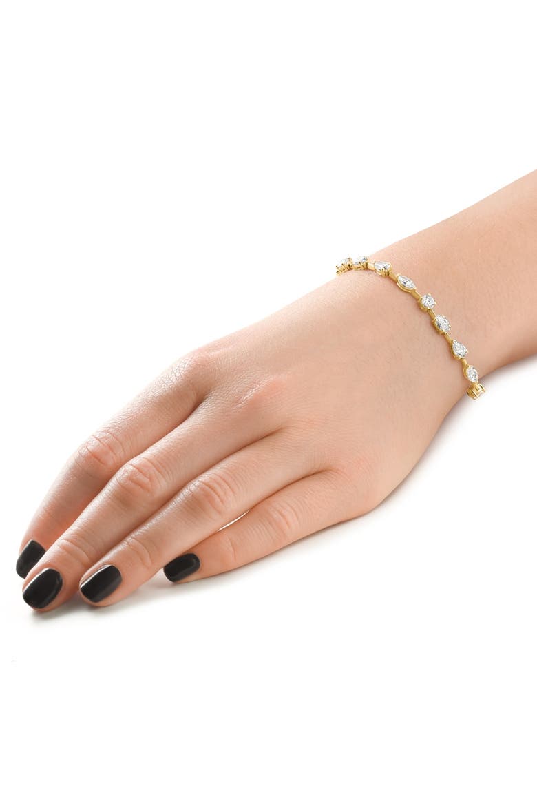 8Ct Mixed Cut Diamond Tennis Bracelet 7" 14k Gold Lab Grown, Alternate, color, 14k Yellow Gold