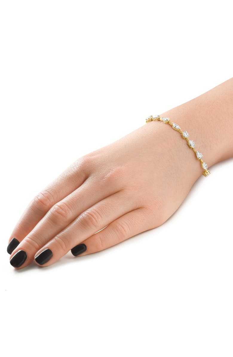 Bliss Diamond 8Ct Mixed Cut Diamond Tennis Bracelet 7" 14k Gold Lab Grown, Alternate, color, 14K Yellow Gold