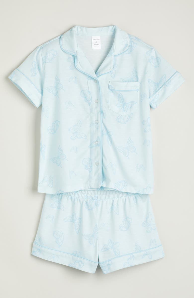 Nordstrom Kids' Print Two-Piece Short Pajamas, Main, color, Blue Butterfly Dream
