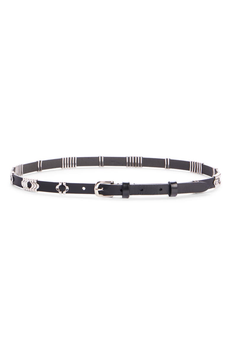 Isabel Marant Odena Faithful Leather Belt, Main, color, Black/Silver