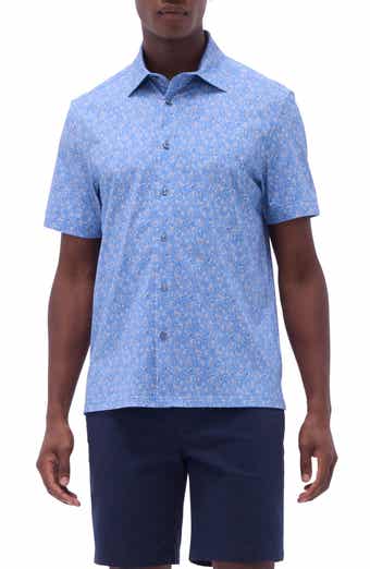 Bugatchi Milo OoohCotton® Print Short Sleeve Button-Up Shirt