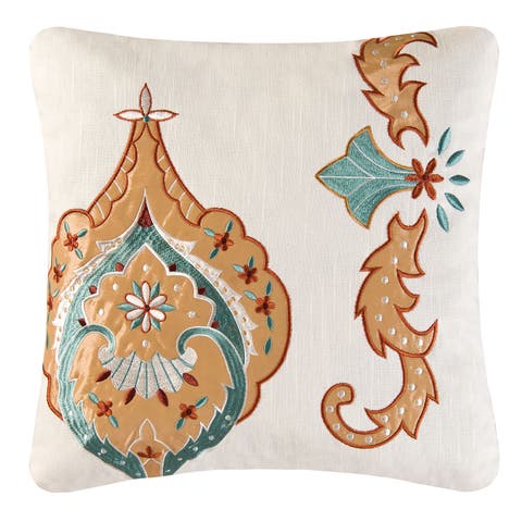 Mandalay Chain Stitch Accent Throw Pillow