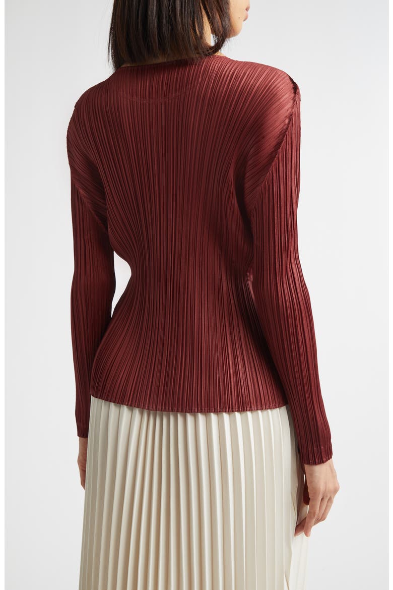 Monthly Colors December Pleated Top, Alternate, color, BROWN RED