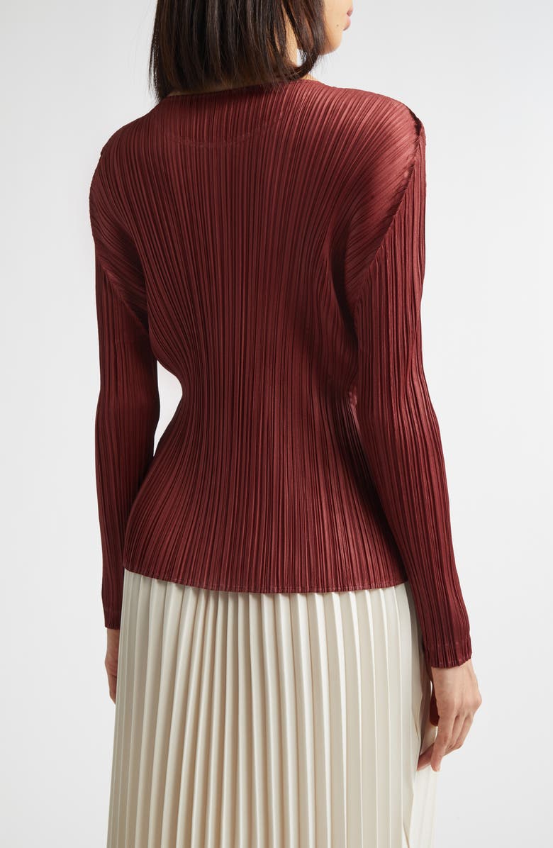 Pleats Please Issey Miyake Monthly Colors December Pleated Top, Alternate, color, Brown Red