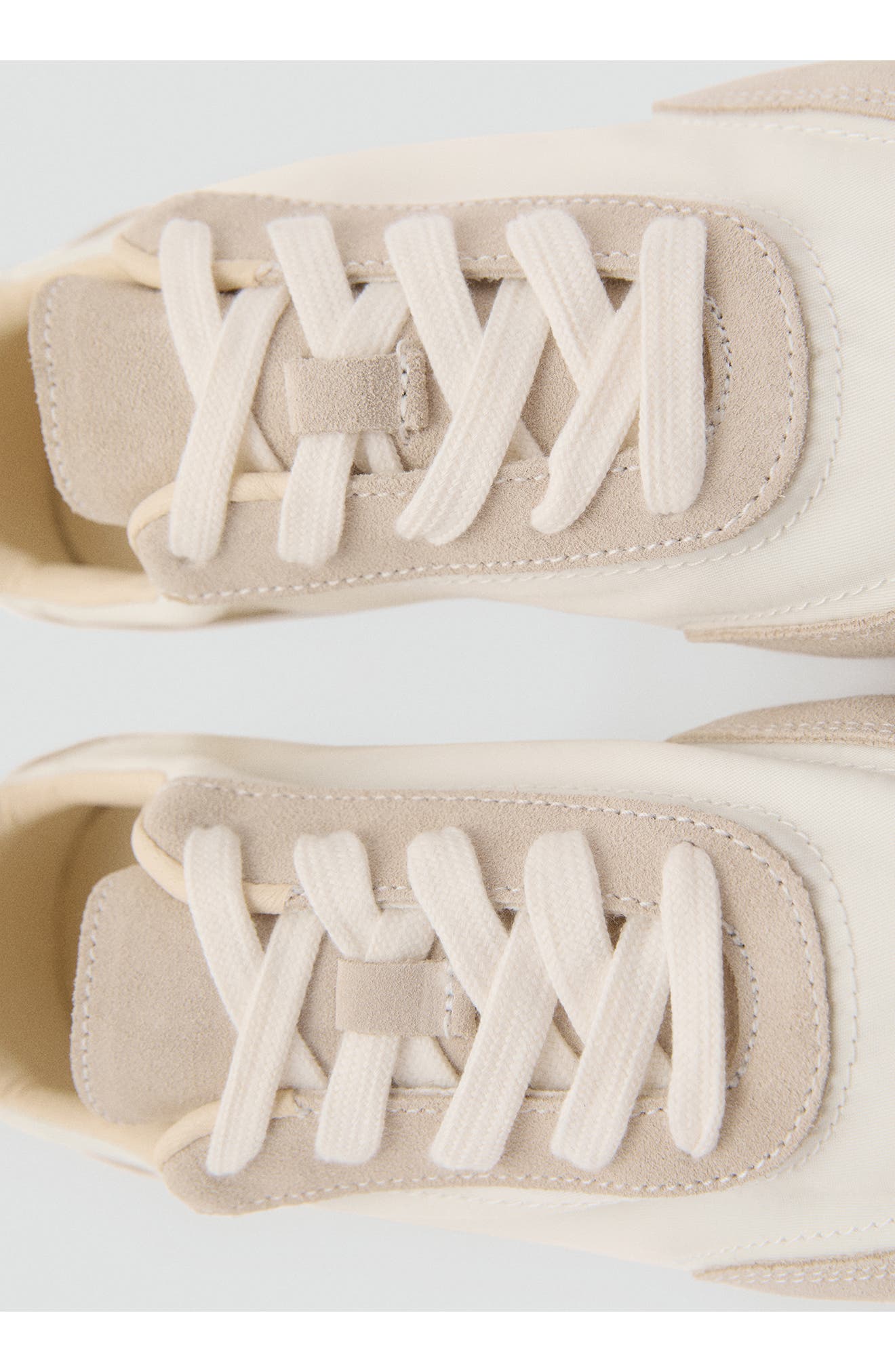 MANGO Mixed Media Sneaker, Alternate, color, White