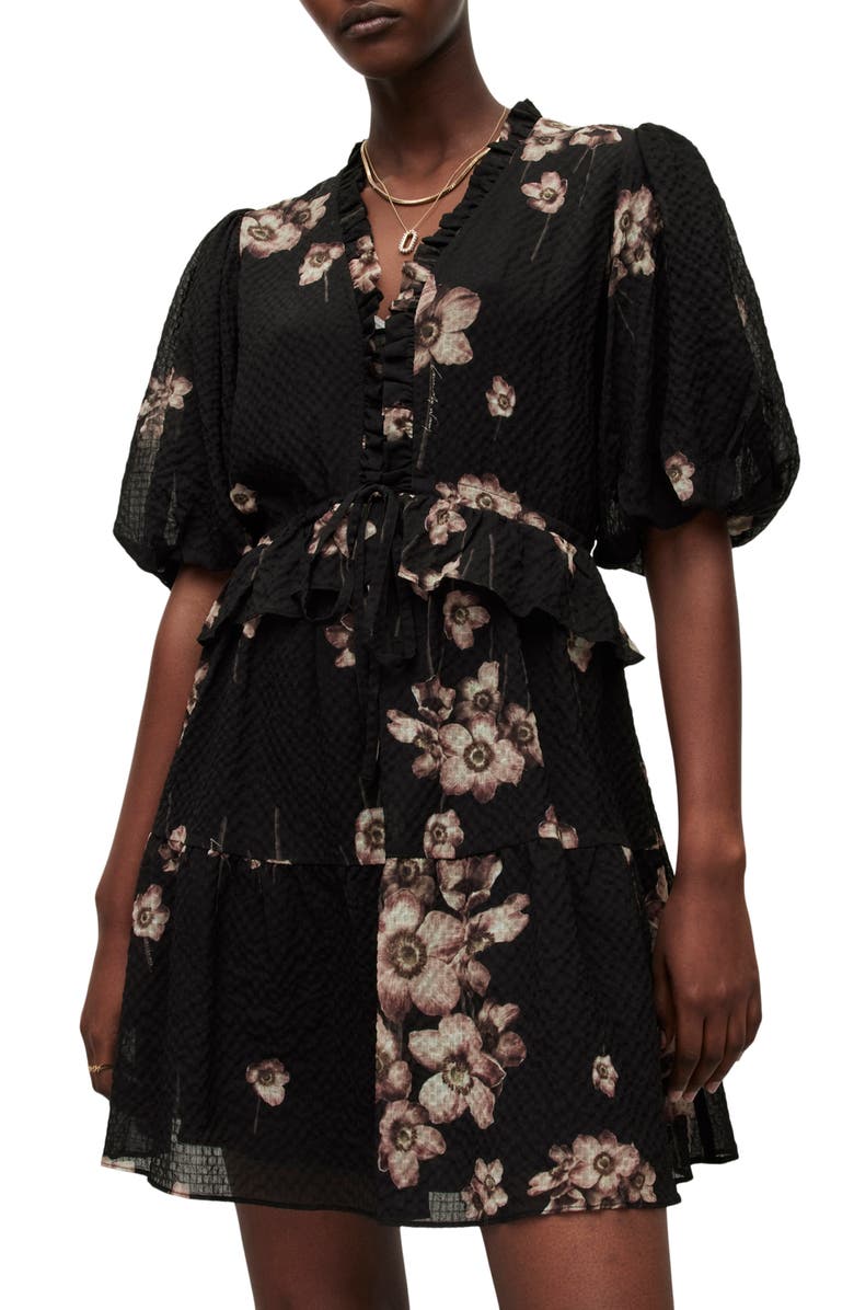 AllSaints Lina Fillipa Floral Minidress, Alternate, color, 