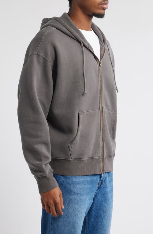 Elwood Core Oversize Terry Full Zip Hoodie In Gray