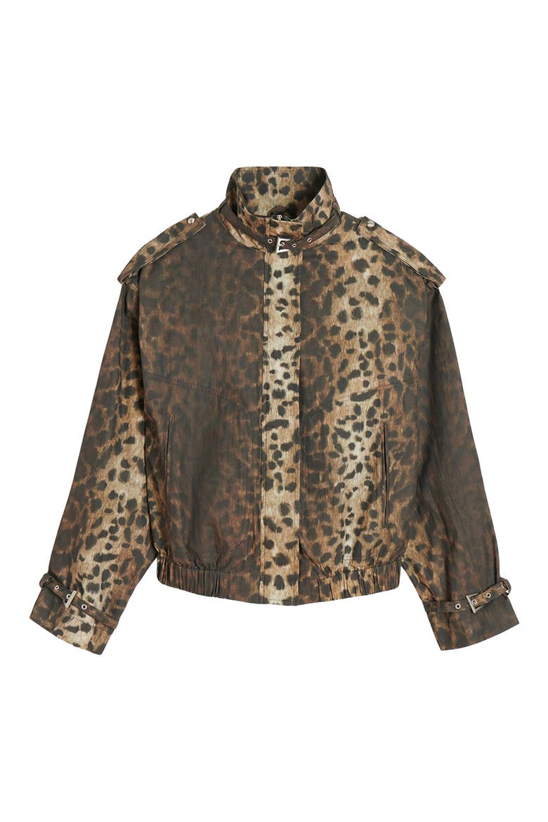 Thea Leopard Print Rain Jacket, Alternate, color, LEOPARD