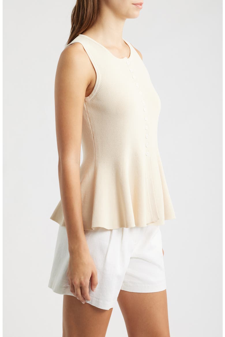 Puglia Knit Peplum Vest, Alternate, color, ECRU