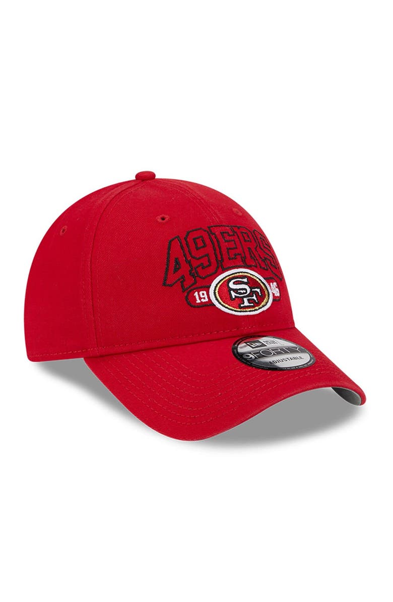 New Era Men's New Era Scarlet San Francisco 49ers Outline 9FORTY Snapback Hat, Alternate, color,