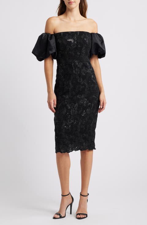 Off the Shoulder Sequin Cocktail Dress