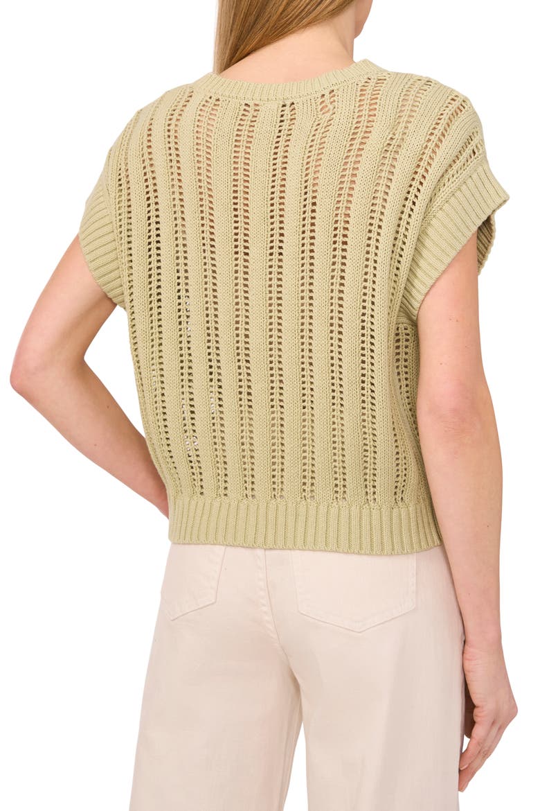 Cotton Short Sleeve Sweater, Alternate, color, SOFT SAGE