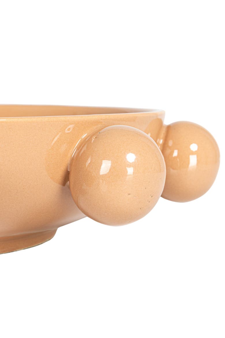 9.75-Inches Stoneware Bowl with Orbs and Reactive Glaze, Nude, Alternate, color, Nude